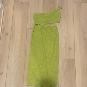 One-Shoulder Green Dress